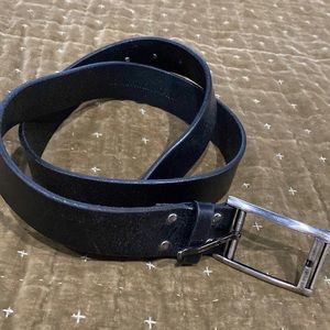 Black belt with silver buckle
